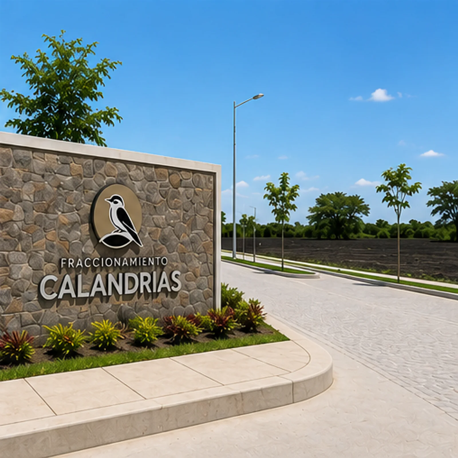 Entrada principal del Fraccionamiento Calandrias