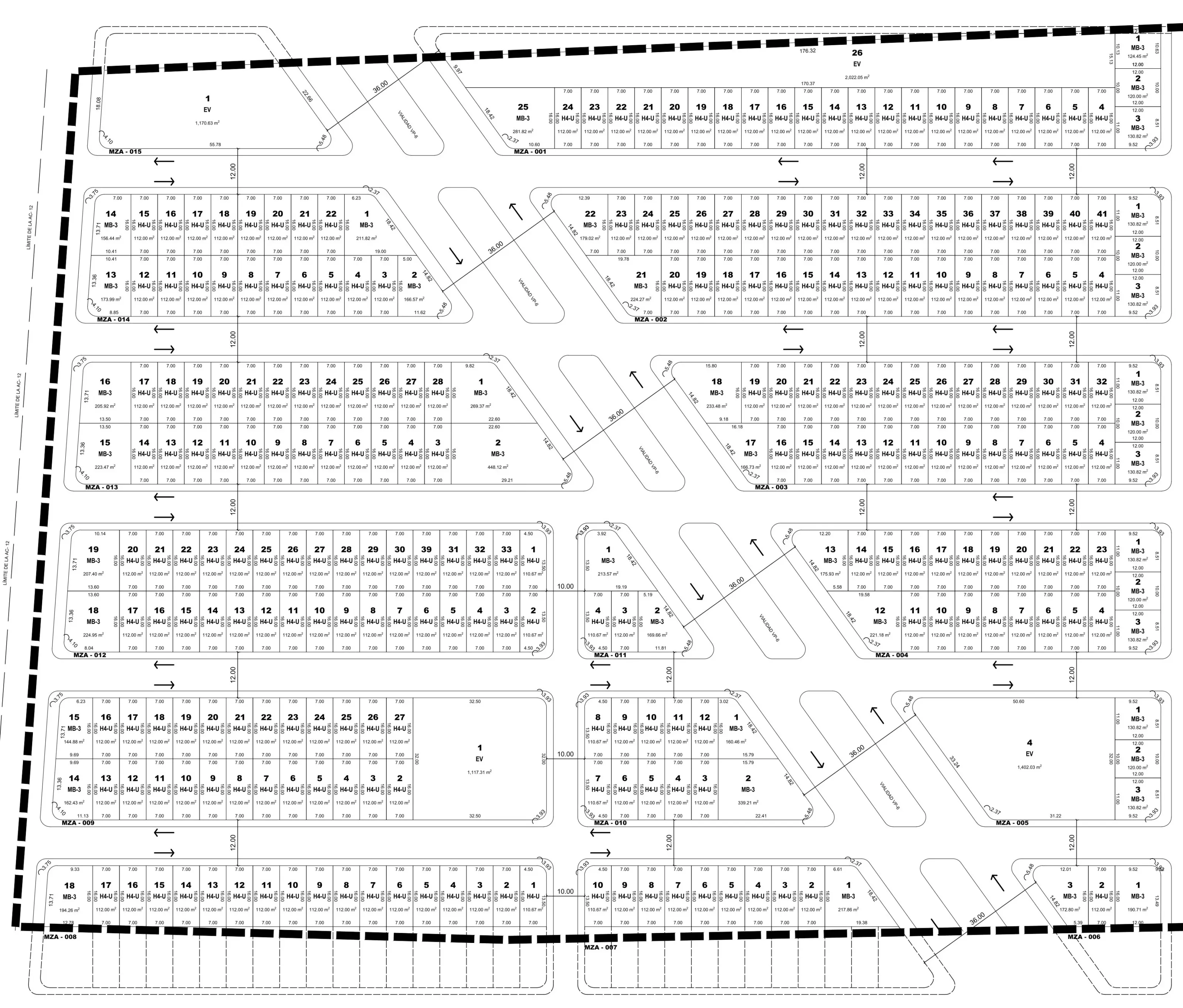 Plano de lotificación Calandrias